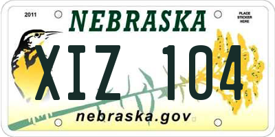 NE license plate XIZ104