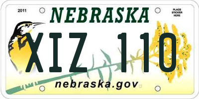 NE license plate XIZ110