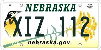 NE license plate XIZ112