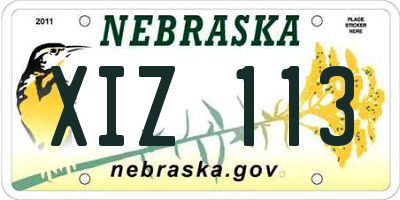 NE license plate XIZ113