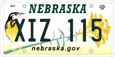 NE license plate XIZ115