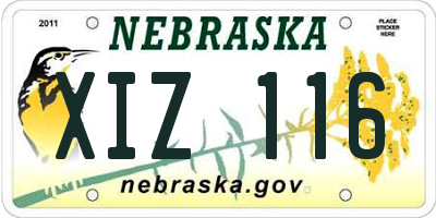 NE license plate XIZ116