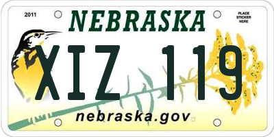 NE license plate XIZ119