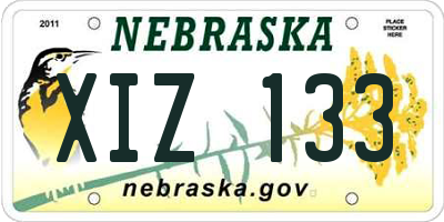 NE license plate XIZ133