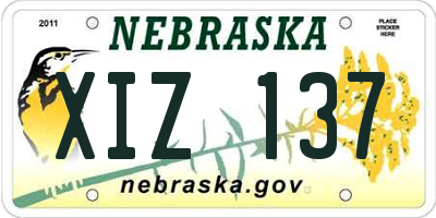 NE license plate XIZ137