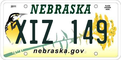 NE license plate XIZ149