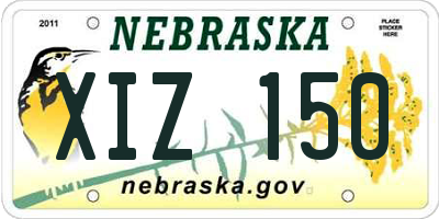 NE license plate XIZ150