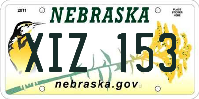 NE license plate XIZ153