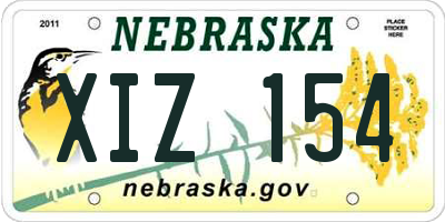 NE license plate XIZ154