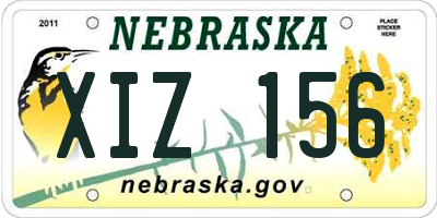 NE license plate XIZ156