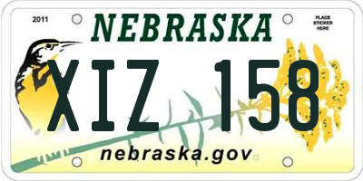 NE license plate XIZ158