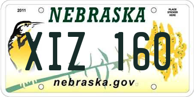 NE license plate XIZ160