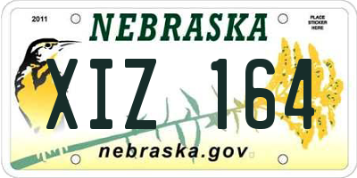NE license plate XIZ164