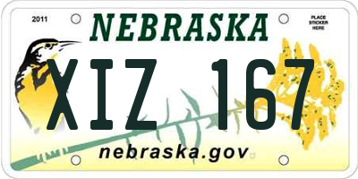 NE license plate XIZ167