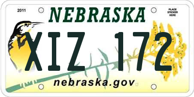NE license plate XIZ172