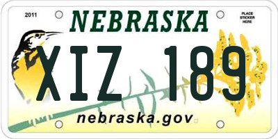 NE license plate XIZ189