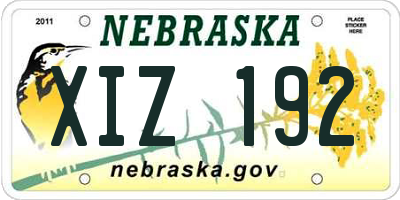 NE license plate XIZ192