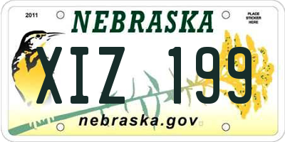 NE license plate XIZ199