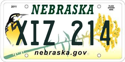 NE license plate XIZ214