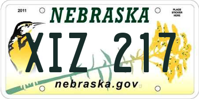NE license plate XIZ217