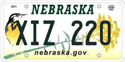 NE license plate XIZ220