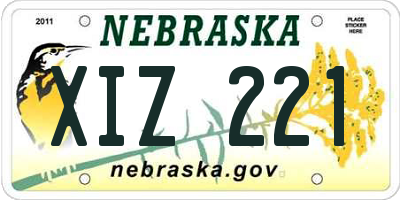 NE license plate XIZ221