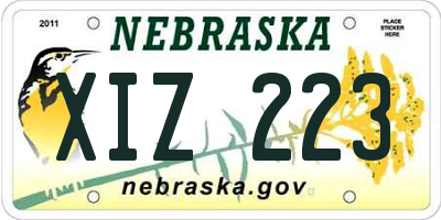 NE license plate XIZ223