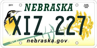NE license plate XIZ227