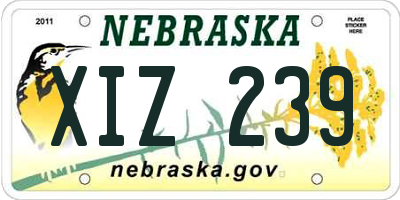 NE license plate XIZ239