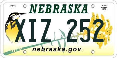 NE license plate XIZ252