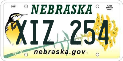 NE license plate XIZ254