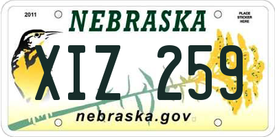 NE license plate XIZ259
