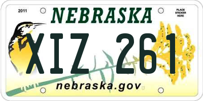 NE license plate XIZ261