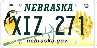 NE license plate XIZ271