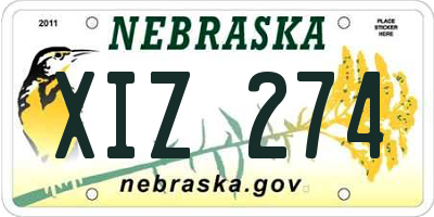 NE license plate XIZ274