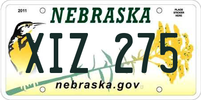 NE license plate XIZ275