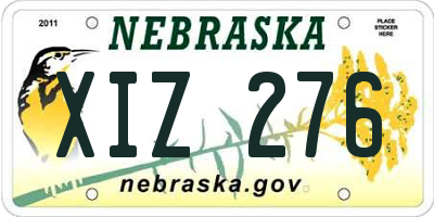 NE license plate XIZ276