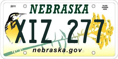NE license plate XIZ277
