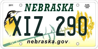 NE license plate XIZ290