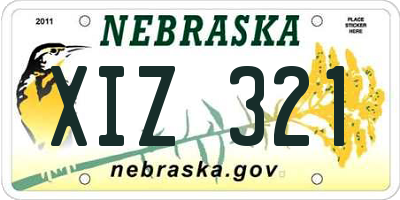 NE license plate XIZ321