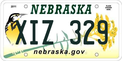 NE license plate XIZ329