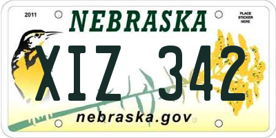 NE license plate XIZ342