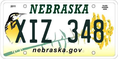 NE license plate XIZ348