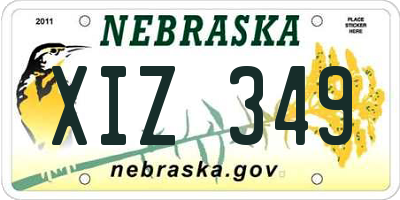 NE license plate XIZ349