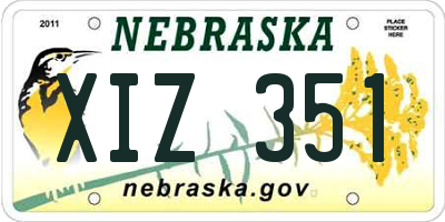 NE license plate XIZ351