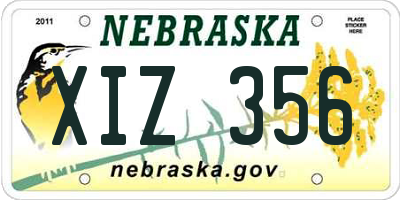 NE license plate XIZ356