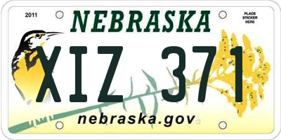 NE license plate XIZ371