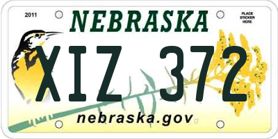 NE license plate XIZ372