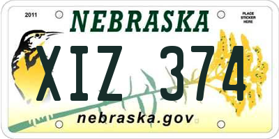 NE license plate XIZ374
