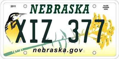 NE license plate XIZ377